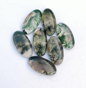100% naturel lisse ovale mousse Agate Cabochons pierres précieuses en vrac pour la fabrication de bijoux en vrac en gros de mousse Agate lot - Product Image 6