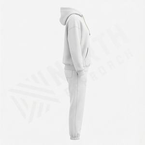 Ensemble de survêtement d'hiver pour femmes en deux pièces, sweat-shirt à capuche et pantalon de survêtement, manches longues, pull-over de sport, 100% coton polaire, salle de sport - Product Image 3
