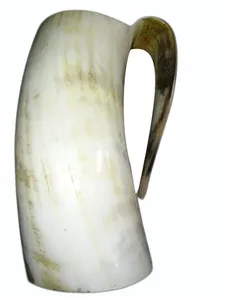 Ensemble cadeau de tasse de corne à boire naturelle écologique sur le thème Viking Durable et portable réutilisable et jetable pour la bière de fête et la boisson - Product Image 2