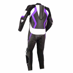 Combinaison de moto en cuir de couleur unie, deux pièces, pour homme, équipement de course, combinaison de moto - Product Image 2