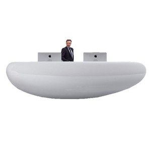 Mostrador de Recepción de Diseño Moderno en Plástico Reforzado con Fibra de Vidrio, con Forma Especial, para Hotel, Empresa, con Caja Registradora - Product Image 2