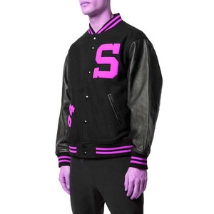 Veste de sport universitaire de grande taille avec logo personnalisé pour hommes, en coton de haute qualité, élégante veste de baseball pour équipe scolaire - Product Image 3