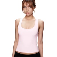 Rompi Streetwear Tanpa Lengan Pendek, Tank Top Premium Bernapas, Rompi Bergaris Slim Solid Trendi Musim Panas