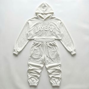 Conjunto Deportivo Urbano para Mujer, Ecológico, Transpirable, Ligero, de Nailon/Algodón, 300 g/m², Sudadera Holgada de Corte Cuadrado, Pantalones Anchos - Product Image 1