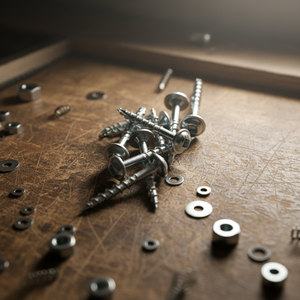 Vis à bois autotaraudeuses en acier au carbone à tête fraisée métrique à filetage grossier de classe 4, plaquées zinc/nickel, à empreinte cruciforme - Product Image 1