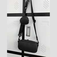 Sac à bandoulière multifonctionnel décontracté en pu simple, couleur unie, carré, sac à bandoulière avec porte-monnaie