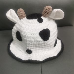 Chapeau Bob en Crochet Personnalisé pour Adulte, Motif Fraise Rouge, Vache et Monstre Grenouille, pour Usage Quotidien et Fêtes, pour Femme - Product Image 3