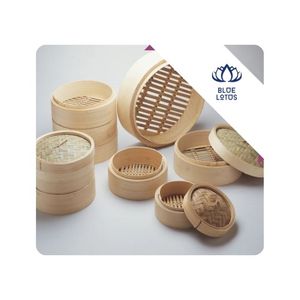 BEST SELLER Bamboo <b>Steamer</b> for Asian Dishes Preparation, Durable Stackable Basket for Kitchen and Restaurant Use, Vietnam - Product Image 1