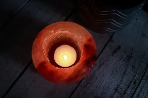 Pink Salt Round Shape Tealight Holders, Pink Salt <b>Light</b> Flower Nautical Decorative, Salt Stone Tealight candle holder <b>circle</b> - Product Image 6