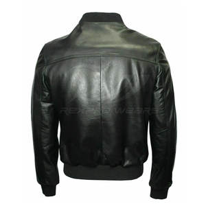 Chaqueta de Cuero Estilo Bomber con Superficie Lisa y Forma Relajada, con Construcción Duradera y Tacto Suave - Product Image 6