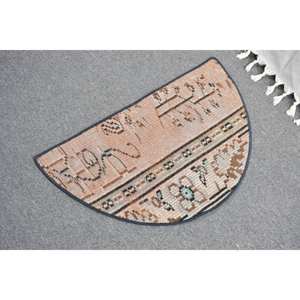 Alfombra de lana clásica Beige marrón de 2,5X1,5 pies, diseño de retazos turco para entrada, sala de estar o dormitorio, respaldo de látex - Product Image 4