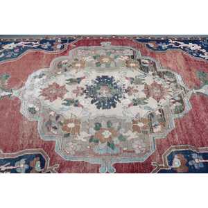 Turkish 5x9.8 ft Rug, Vintage Large Rug, <b>Red</b> Patchwork Rug - Product Image 5