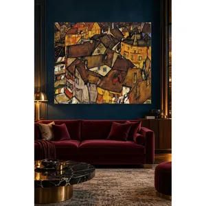 Impression sur toile de maisons à toits bruns de Fida Egon Schiele - Product Image 2