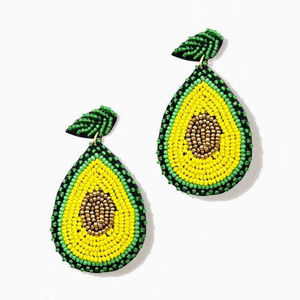 Pendientes de tuerca hechos a mano con cuentas de frutas de kiwi, joyería Premium de moda para chicas elegantes, bordado verde, bonito diseño de moda - Product Image 3