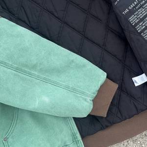 Écusson de broderie vintage en coton 400 g/m² personnalisé du fabricant, sweat à capuche zippé imprimé en 3D et délavé à l'acide pour hommes - Product Image 6