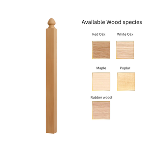 Parte de escalera de madera maciza certificada FSC de tamaño personalizado superventas 4004S poste de roble blanco Newel para proyectos de escaleras - Product Image 2