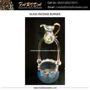 Brûleur à huile en verre soufflé à la main égyptien de haute qualité avec décoration en or 24 carats Four d'aromathérapie - Product Image 6