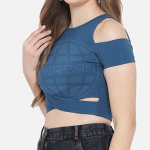 Top corto de gran tamaño para mujer de calidad superior, ropa informal ecológica de lona ligera - Product Image 2