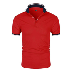 Polos transpirables de gofres sólidos de negocios para hombre, Top informal holgado a la moda, solapa larga con botones, manga larga fina de verano - Product Image 6