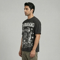 T-shirt sans manches surdimensionné en coton/fibre de bambou 300 g/m², col rond, streetwear personnalisé, design décontracté pour homme, imprimé