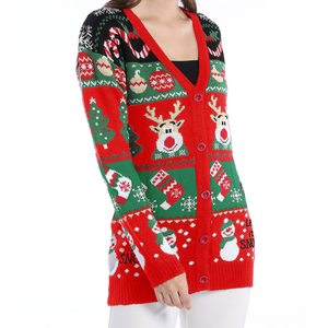 Loveda - Cárdigans de Punto de Manga Larga para Mujer, Estilo Casual y Holgado, para Otoño e Invierno, Estilo Navideño - Product Image 3