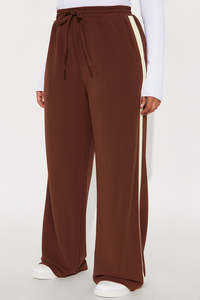 กางเกงวอร์มขายาวสีน้ำตาลสำหรับผู้หญิง มีเชือกผูกเอว ด้านข้างมีแถบผ้า นุ่มสบาย สไตล์ลำลอง สตรีทแวร์ มีกระเป๋า - Product Image 2