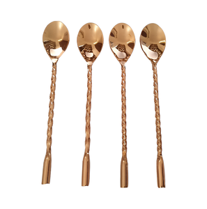 Customizable Long Spiral Handle Metal Stirrer Spoon Set of <b>Bar</b> <b>Tools</b> - Product Image 4