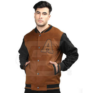 2024 meilleur Design personnalisé haute qualité Polyester hommes veste d'hiver col montant Street Wear Letterman Style en gros - Product Image 5