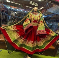 Robe de mariée formelle pour femmes tribales afghanes Kuchi, en mousseline de soie, acrylique et cachemire, avec décoration en dentelle, respirante, unie, longue
