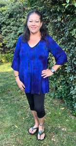 Diseñador de alta calidad de las mujeres tejidas Casual con cuello en V Top único hecho a mano Tie-Dye Tank mangas exportación calidad ropa de fiesta - Product Image 4