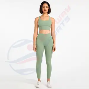 Woman Seamless High Gym Sets Sport Bra 2024 Custom Logo Women Winter Suit Sportswear Breathable New Leggings Workout Running