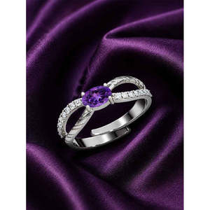 Anillos de Plata de Ley 925 de Primera Calidad para Mujer, Chapados en Rodio con Amatista o Circonita, Joyería para Hombre para Regalo - Product Image 2