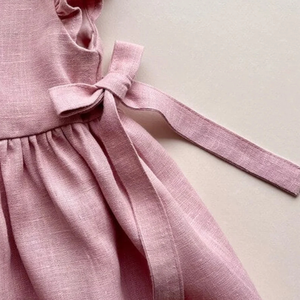 Vestido de lino suave bordado a mano para niñas, estilo informal para el primer cumpleaños de niños pequeños, OEM hecho en Vietnam - Product Image 6