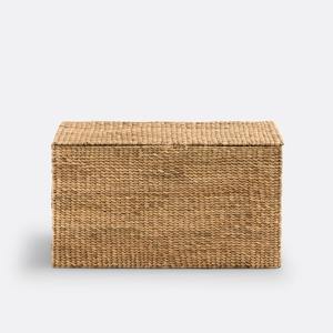 Hand woven water hyacinth <b>box</b> sustainable lidded <b>container</b> boxes for clothing storage organizers - Product Image 1