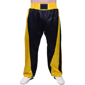 2025 Color amarillo negro Venta caliente Servicio OEM Venta caliente Precio competitivo Fácil de usar Pantalones de Kick Boxing ecológicos - Product Image 5