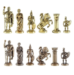 Juego de ajedrez de Metal y latón de 14 pulgadas, juego de monedas con tablero de ajedrez de madera plegable, piezas de latón de la mejor calidad - Product Image 5