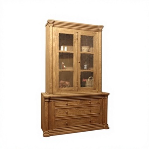 Antique Ludvig Solid Wood Handmade Durable Display <b>Cabinet</b> with Distressed Finish Eco-Friendly Elegant Living <b>Room</b> Furniture - Product Image 1