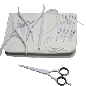 Kit d'outils de pinces pour extensions de cheveux en acier inoxydable, dernières nouveautés, avec couleurs personnalisées et qualité supérieure pour usage commercial - Product Image 1