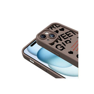Funda de Silicona Netzy SAFA Classic Marrón Claro para iPhone 14 Plus 7 Plus, Superficie Trasera Impresa, Protección de Cámara con Electrochapado - Product Image 6
