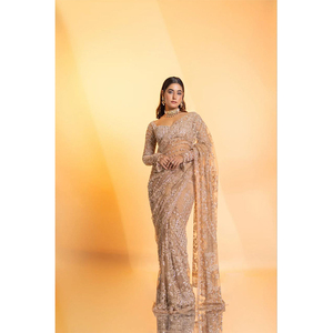 Vente en gros de vêtements indiens de créateur de qualité supérieure pour mariage, tissu en filet doux avec broderie et sequins. - Product Image 1