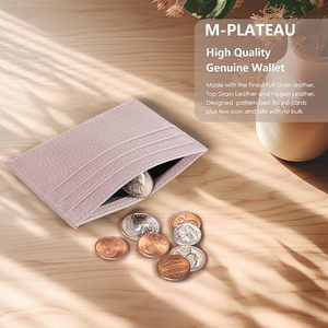 Cartera para tarjetas de crédito, tarjetero, Cartera de cuero genuino para hombres y mujeres con 6 ranuras para tarjetas y 1 Cartera de bolsillo para hombres - Product Image 4