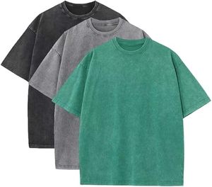 T-shirt streetwear personnalisé coupé-cousu, coupe courte et carrée, color block, pour homme, surdimensionné, avec empiècements, délavé à l'acide et ourlet asymétrique - Product Image 6