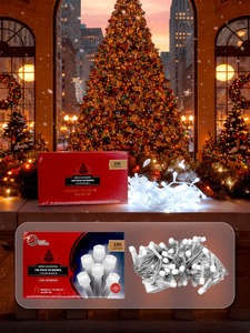 Luces de Navidad Multicolores V8 LED de 100 Bombillas, para Interiores y Exteriores, Cable Blanco Cálido, Regulable, DC 6V, IP44, 7 Metros de Largo - Product Image 4