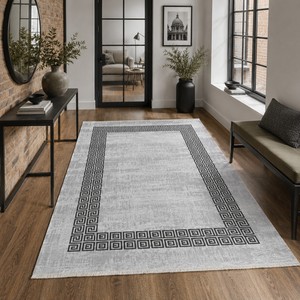 Tapis traditionnel lavable Rug Weavers RW7052 Yazd Grey, chenille lavable, 10 tailles, vente en gros, dropshipping - Product Image 6