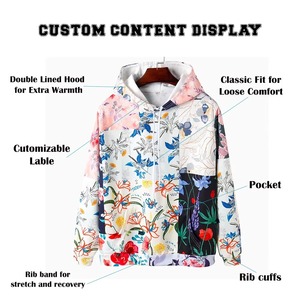 Sweat à capuche à sublimation intégrale, résistant à la décoloration, tissu à séchage rapide, coupe classique, polyester, vêtements de sport chauds pour l'hiver, écologique, OEM / ODM - Product Image 3