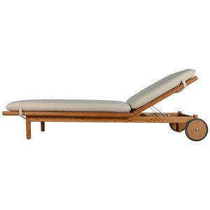 Premium Outdoor <b>Wooden</b> Lounger Multi-Position <b>Reclining</b> Sun Bed for High-End Patio Spaces - Product Image 6