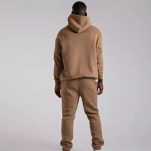 100% algodón Boxy Fit Joggers Ecológico Tallas grandes Ropa deportiva para hombres Chándales de invierno Con capucha Sin costuras Solid Tech Fleece Baggy - Product Image 2