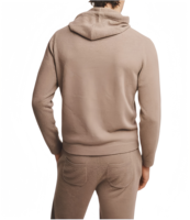 Ensemble de détente en cachemire pour hommes, anti-rétrécissement, avec sweat à capuche tricoté et pantalon à cordon de serrage, personnalisable avec logo OEM
