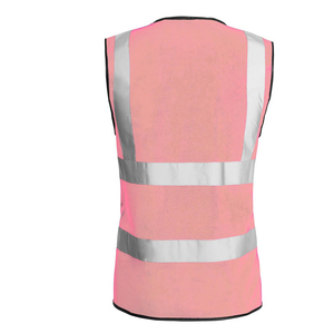 Chaleco de Seguridad de Alta Visibilidad, Unisex, con Bolsillos Reflectantes, Cremallera Frontal, Malla Transpirable de Algodón, Suministro Directo de Fábrica - Product Image 2
