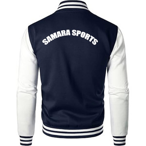 Chaqueta de invierno personalizada de alta calidad para hombre con cuello levantado y chaqueta universitaria de lana con patrón de béisbol - Product Image 3